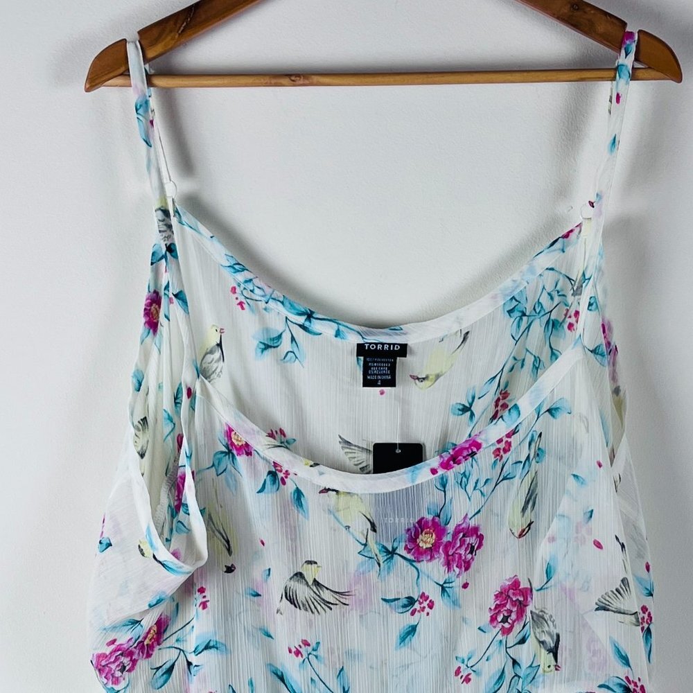 2/$20 Torrid Florid Sheer Baby Doll Top 4 NWT - Picture 4 of 6